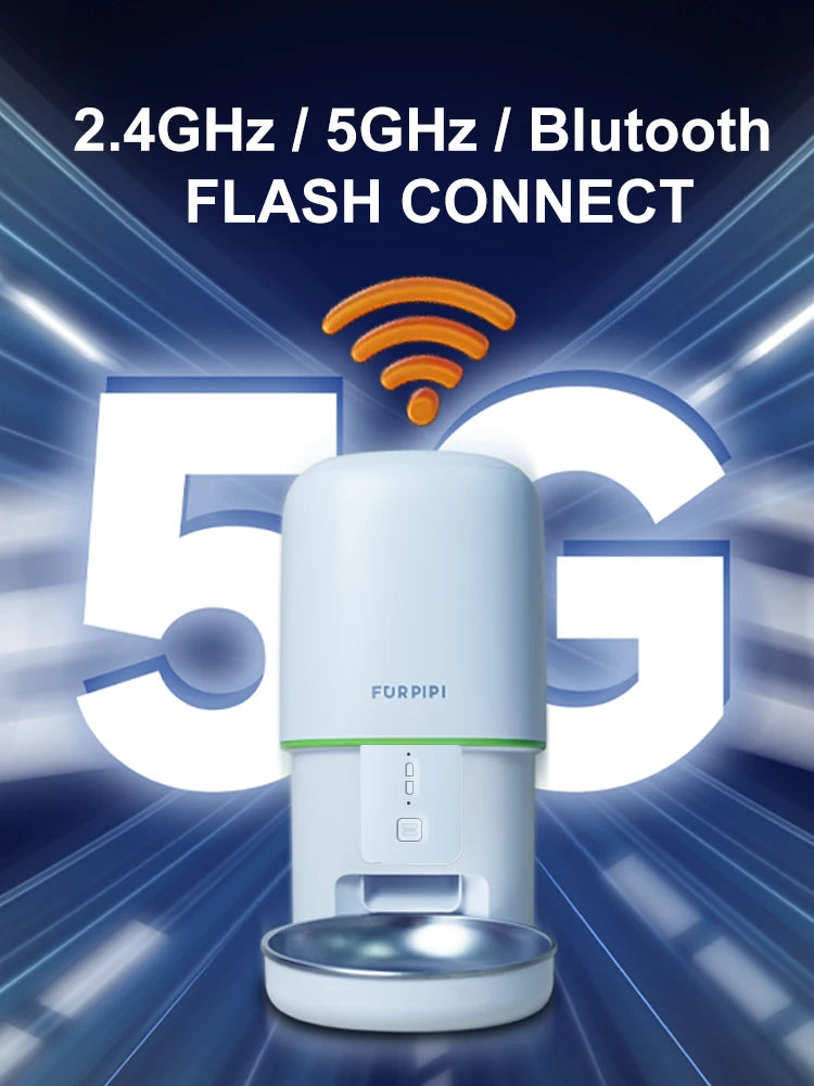 Mangeoire Automatique Wi-Fi Premium 4L pour Chat & Petit Chien | 12 Repas/Jour Programmables, Contrôle à Distance et Bol en Inox