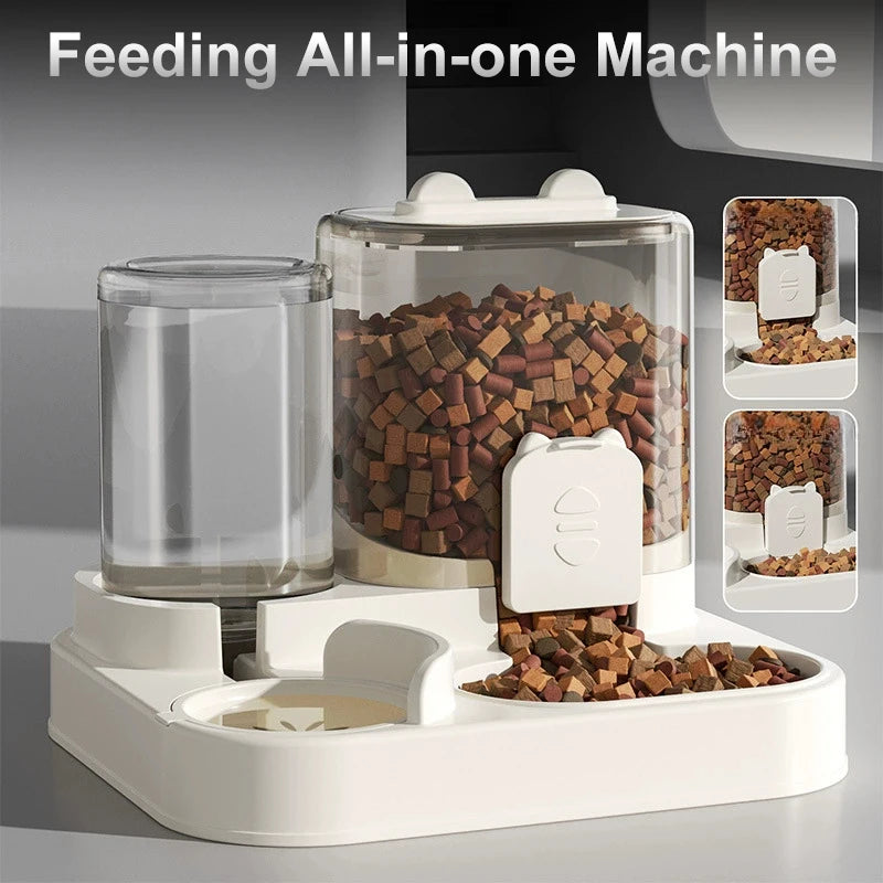 Machine d'alimentation tout-en-un pour chat, bol pour chien et chat avec distributeur d'eau, la nourriture pour chien, circula automatiquement les aliments pour chat et les fournitures pour animaux de compagnie
