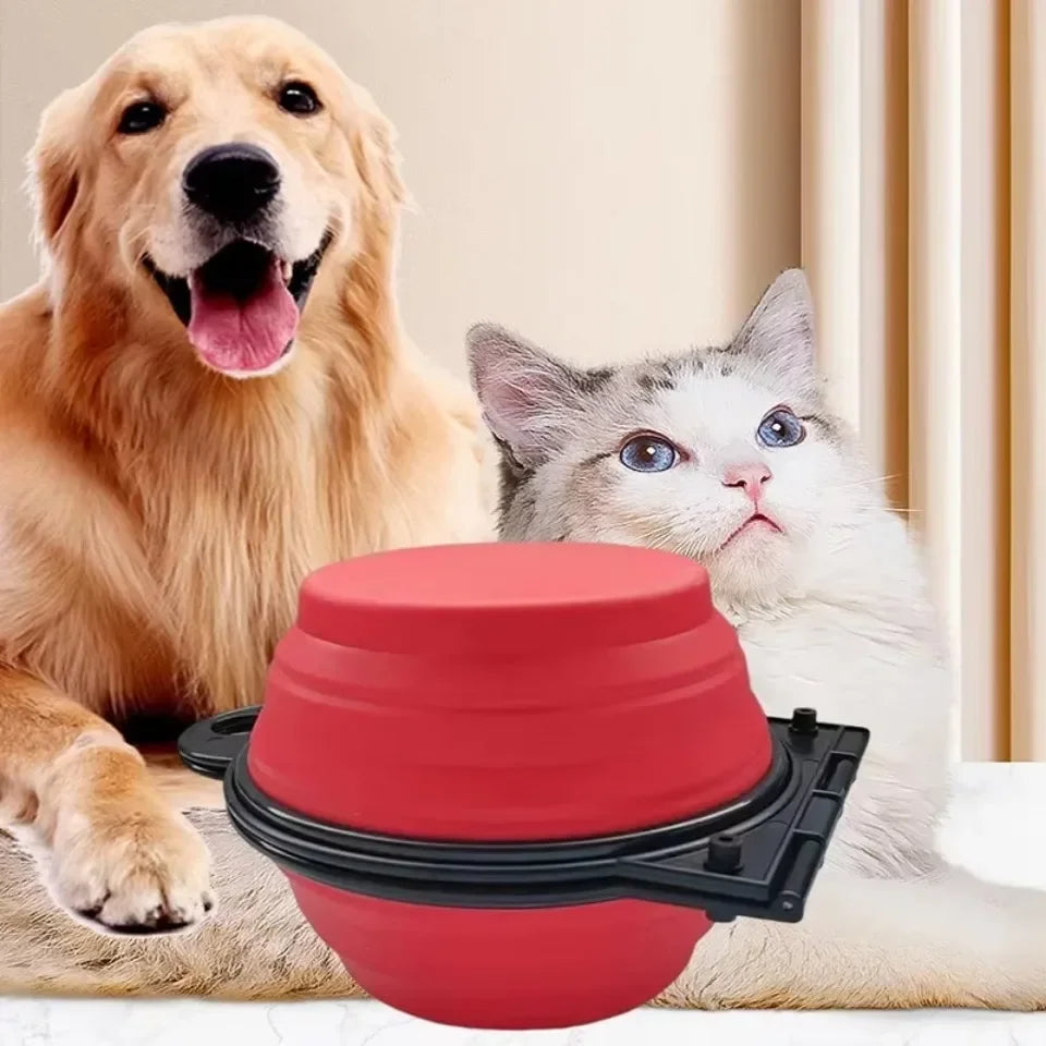 1 pièce 2-en-1 pliable double bol bol d'alimentation Portable voyage en plein air chien chat bol à boire fournitures pour animaux de compagnie eau d'alimentation en plein air