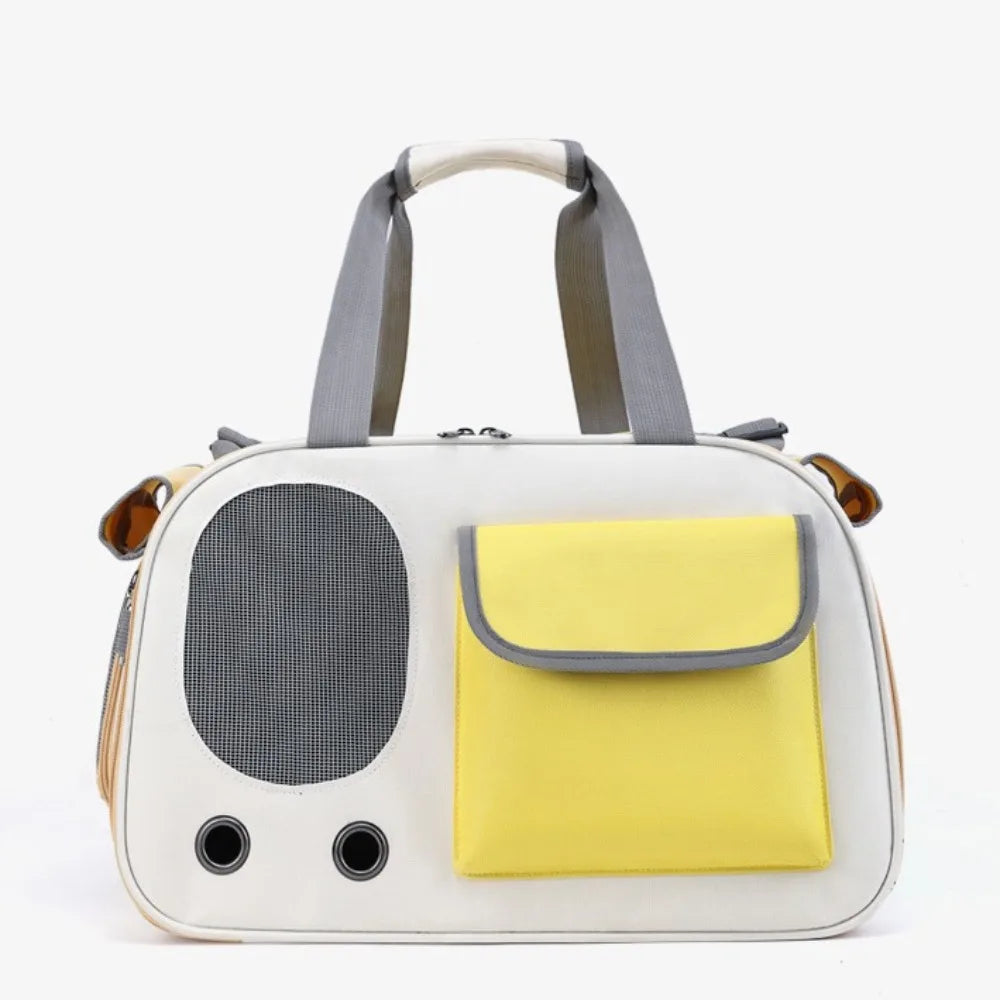 Sac de Transport Portable Pliable (Tissu Oxford) | Support Quille Acier Anti-Déformation, Grande Capacité, Ouverture Facile (Chats & Chiots)