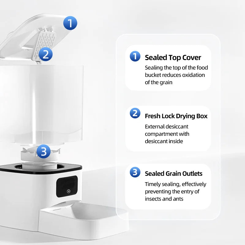 Mangeoire automatique pour chat WIFI 6L, mangeoire pour animaux de compagnie à double repas, distributeur de nourriture pour chat qui peut nourrir 2 animaux de compagnie en même temps, mangeoire pour chien