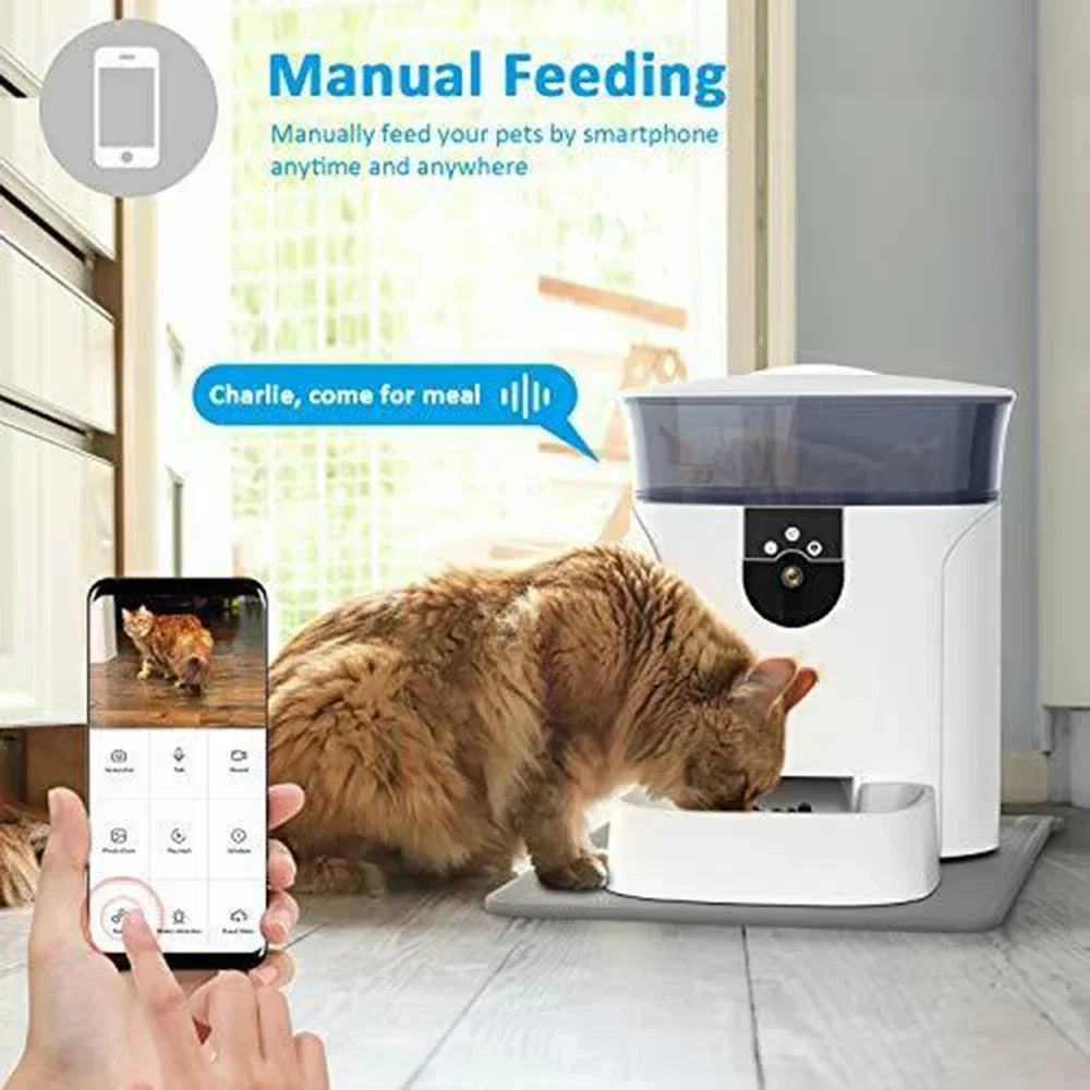 Mangeoire automatique intelligente pour animaux de compagnie, contrôle de caméra à distance WiFi, micropuce, nourriture pour chien 7L, usine