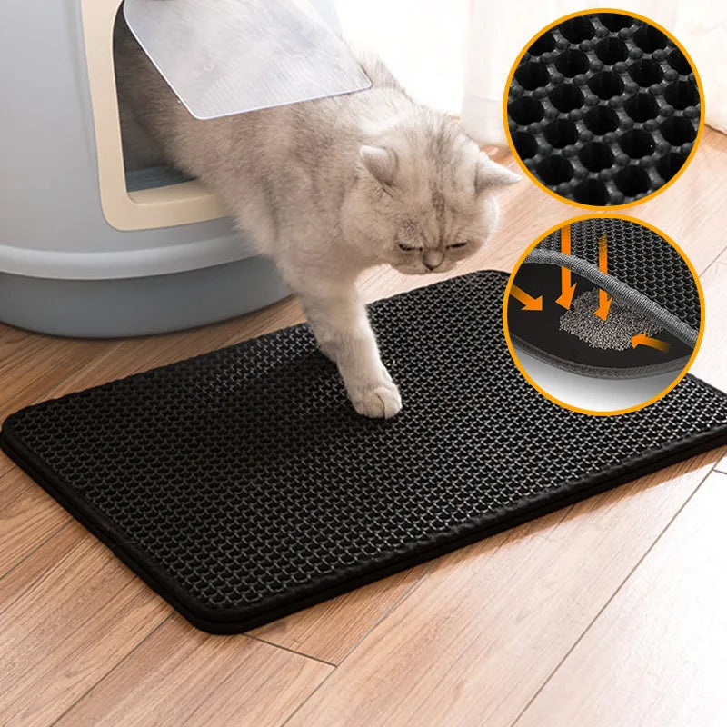 Tapis de Litière XXL Double Couche (75x55 cm) | EVA Extra Durable, Anti-Éclaboussures, Antidérapant | Protection Supérieure pour vos Sols