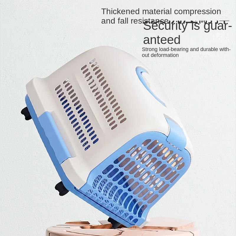 Boîte de Transport d'Aviation (46 cm) | Plastique Rigide Durable, Option Roulettes, Essentiel Voyage pour Chats & Chiens (5 kg Max.)