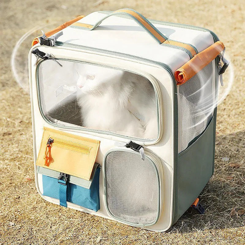Sac à dos de transport respirant pour animaux de compagnie, coloré, sac de voyage extensible, grande capacité, créatif pour chats et chiens