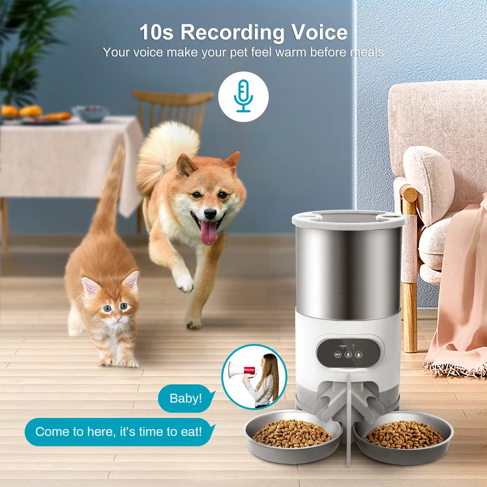 Tuya – mangeoire intelligente pour animaux de compagnie, distributeur automatique de nourriture pour chat et chien, adapté aux chats et moyens chiens de petite et moyenne taille, alimentation à distance