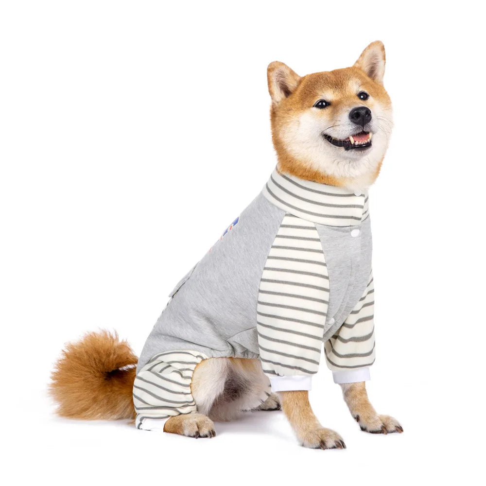 Pyjama/Combinaison 4 Pattes 100% Coton pour Grand Chien | Vêtements d'Intérieur Doux (Samoyède, Labrador, Husky, Tailles XL à 8XL)