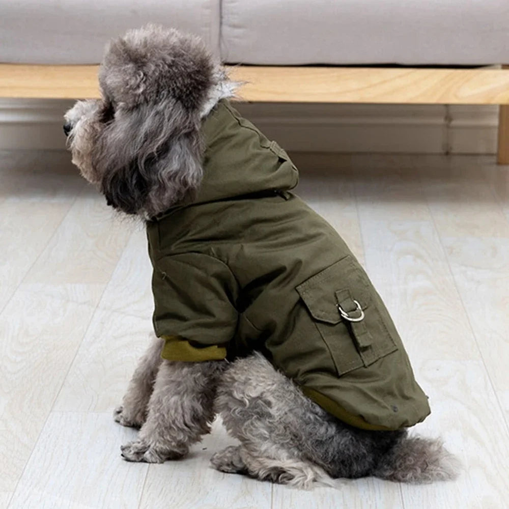 Manteau Hiver Doux et Chaud pour Chien (Chihuahua) | Veste Coupe-Vent à Capuche, Facile à Enfiler (Petit et Moyen Chien)