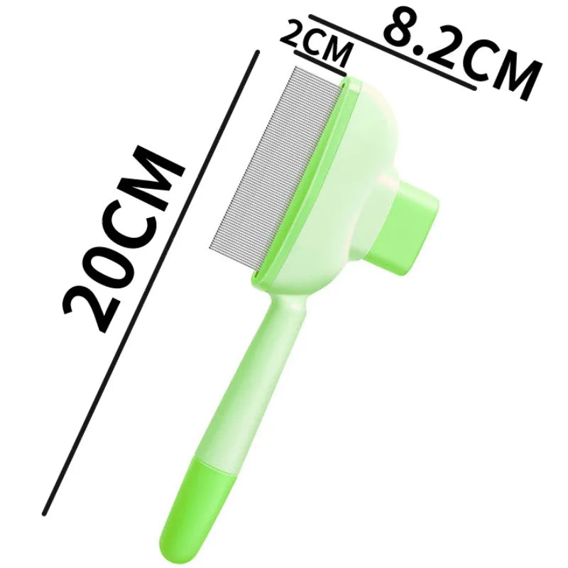 Brosse de Toilettage Autonettoyante à Bouton Unique | Épilateur Massant en Acier Inoxydable pour Chien et Chat